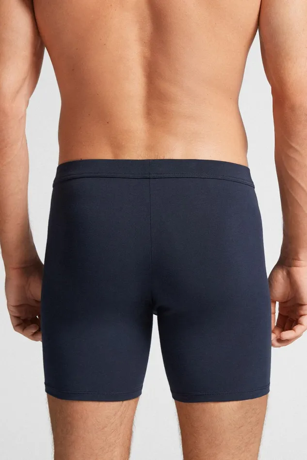 Intimissimi Boxers Men Superior Cotton Long Boxers Blue 800 8211 Blu Notte