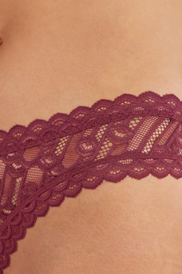 Intimissimi Brazilian Cut Women Elegant Silhouette 80s Style Brazilian Burgundy 653j 8211 Folk Red