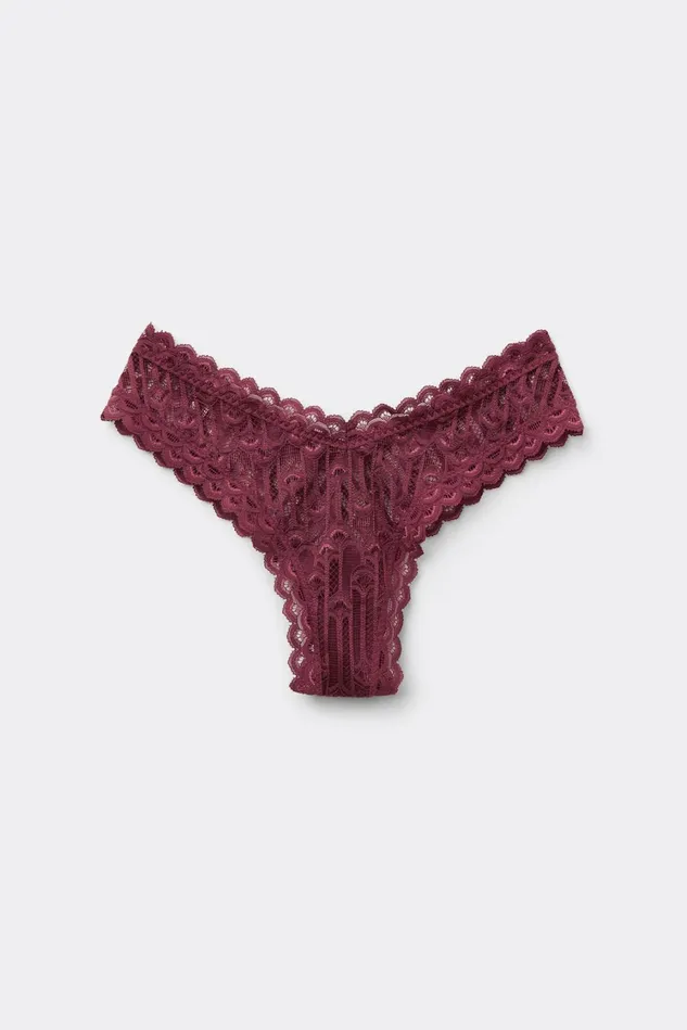 Intimissimi Brazilian Cut Women Elegant Silhouette 80s Style Brazilian Burgundy 653j 8211 Folk Red