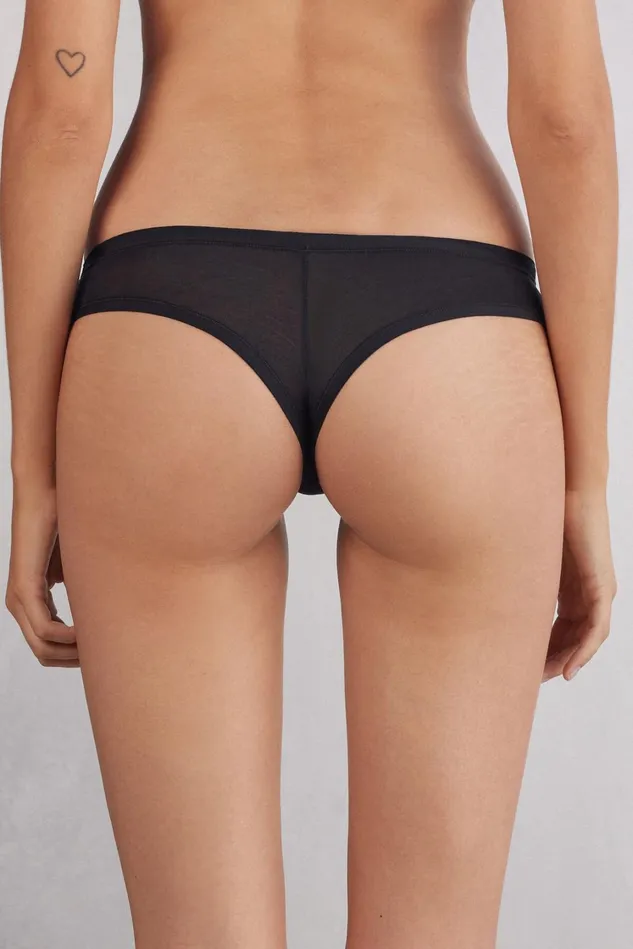 Intimissimi Brazilian Cut Women Ultralight Cotton Brazilian Black 019 8211 Black
