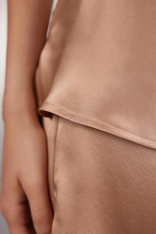 Intimissimi Camisoles Tank Tops Women Silk Satin Top With VNeckline Natural 163i 8211 Satin Pink
