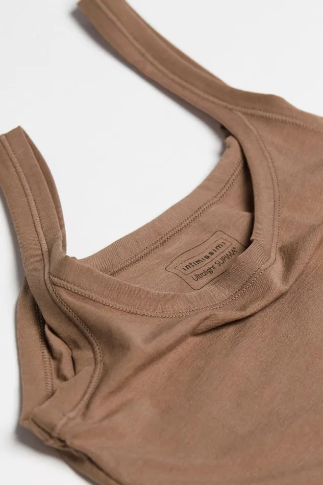 Intimissimi Camisoles Tank Tops Women Ultralight Cotton Top Natural 502i 8211 Caramel
