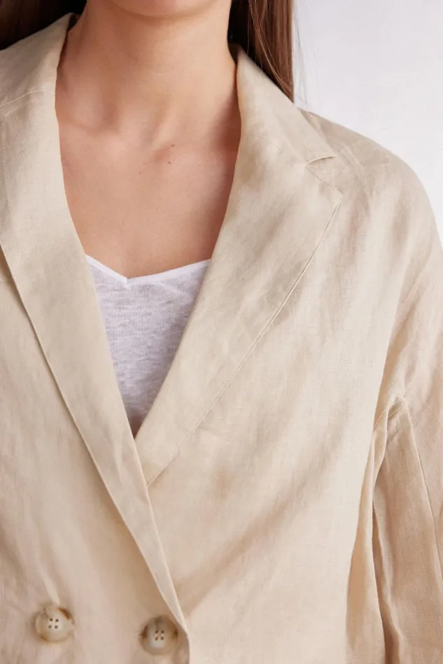 Intimissimi Cardigans Jackets Women Linen Cloth Double Breasted Jacket Natural 913i 8211 Rope Beige