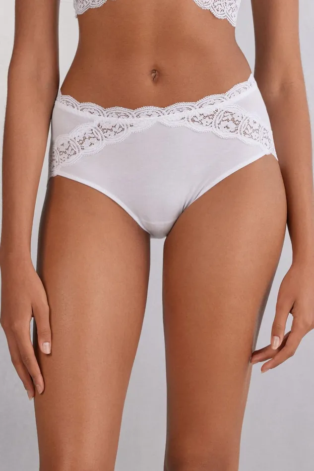 Intimissimi HighWaisted Briefs Women Flower Paisley Cotton Panties White 001 8211 White Intimissimi HighWaisted Briefs Women Flower Paisley Cotton Panties White 001 8211 White