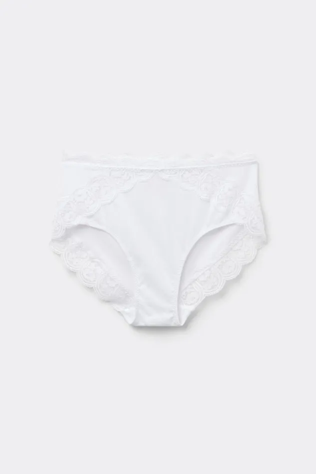 Intimissimi HighWaisted Briefs Women Flower Paisley Cotton Panties White 001 8211 White