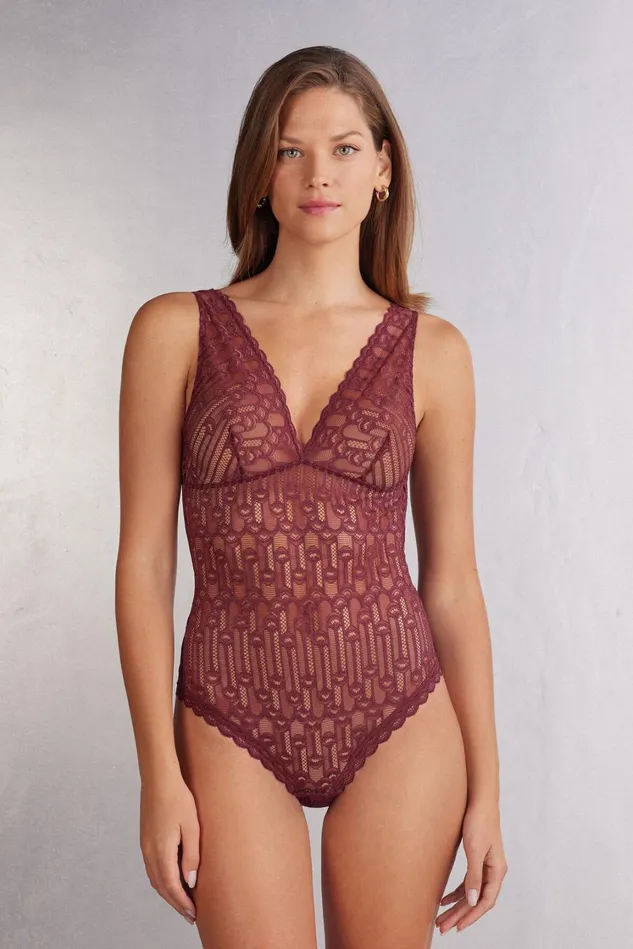 Intimissimi Lingerie Bodysuits Women Elegant Silhouette Lace Bodysuit Burgundy 653j 8211 Folk Red Intimissimi Lingerie Bodysuits Women Elegant Silhouette Lace Bodysuit Burgundy 653j 8211 Folk Red