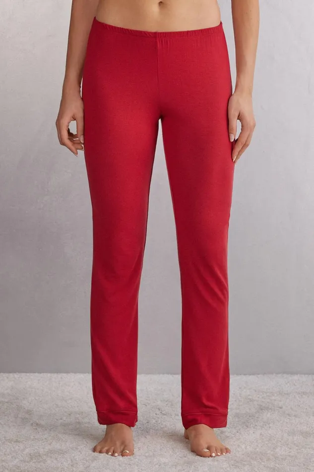 Intimissimi Long Pajamas Women Long Micromodal Trousers Red 1473 8211 Rosso