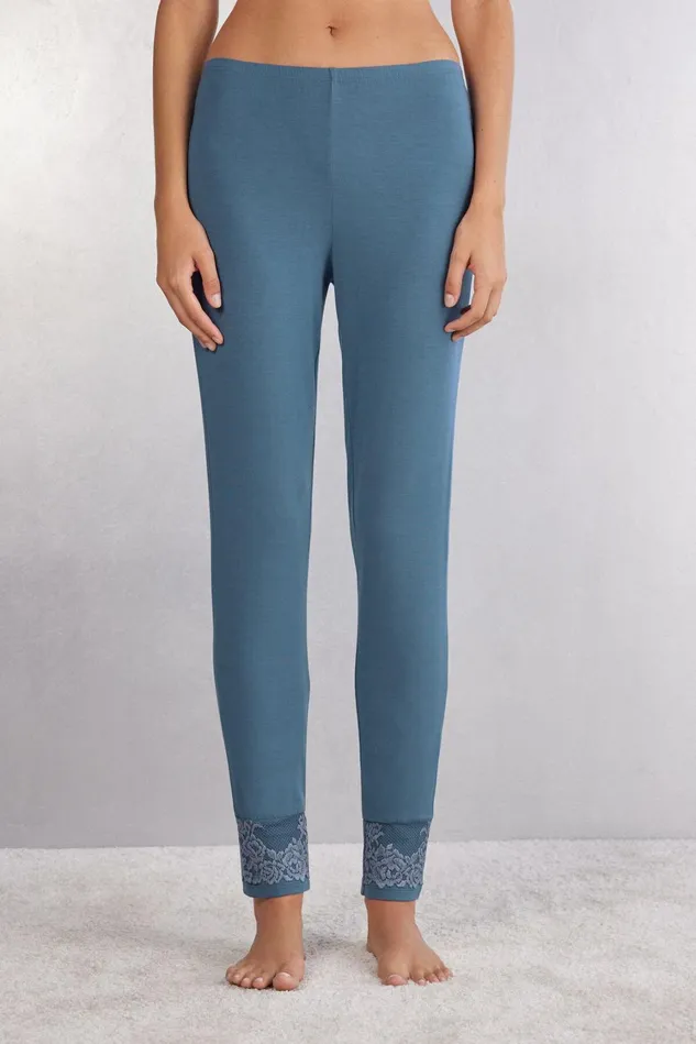Intimissimi Long Pajamas Women Pretty Flowers Full Length Cuffed Modal Pants Blue 658j 8211 Lapis Blue Intimissimi Long Pajamas Women Pretty Flowers Full Length Cuffed Modal Pants Blue 658j 8211 Lapis Blue