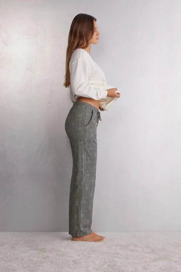 Intimissimi Long Pajamas Women Royal Elegance Pants Black 777j 8211 Principe Di Galles