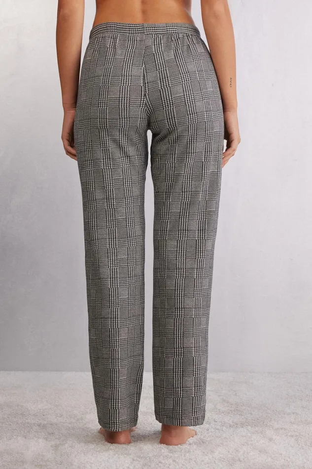 Intimissimi Long Pajamas Women Royal Elegance Pants Black 777j 8211 Principe Di Galles