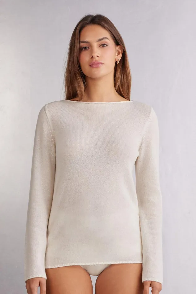 Intimissimi Long Sleeve Tops Women 100 Cashmere Long Sleeve Top Ivory 711j 8211 Vanilla Intimissimi Long Sleeve Tops Women 100 Cashmere Long Sleeve Top Ivory 711j 8211 Vanilla