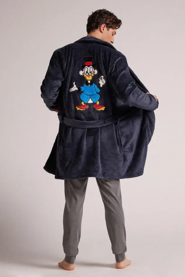 Intimissimi Robes Men Scrooge Mcduck Disney Fleece Robe Blue 800 8211 Blu Notte