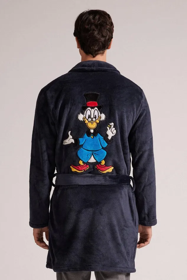 Intimissimi Robes Men Scrooge Mcduck Disney Fleece Robe Blue 800 8211 Blu Notte