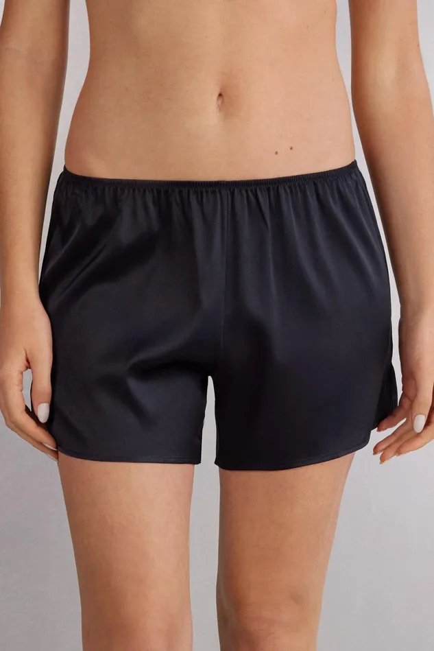 Intimissimi Short Pajamas Women Silk Shorts Black 019 8211 Black