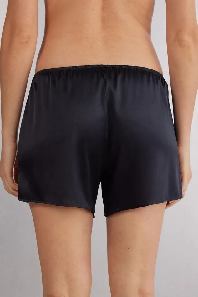 Intimissimi Short Pajamas Women Silk Shorts Black 019 8211 Black