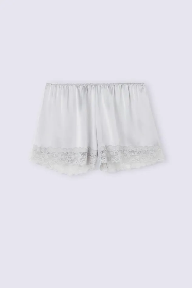 Intimissimi Short Pajamas Women Silk Shorts Pale Grey 347j 8211 Ice Grey