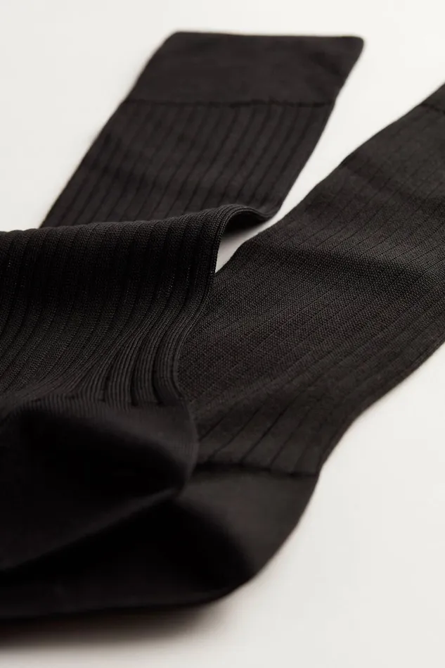 Intimissimi Short Socks Men Short Ribbed Egyptian Cotton Socks Black 019 8211 Black