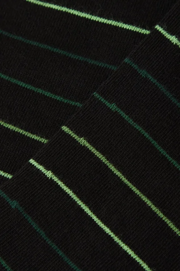 Intimissimi Short Socks Men Short Socks In Patterned Cotton Black 534j 8211 Nero Riga Verde
