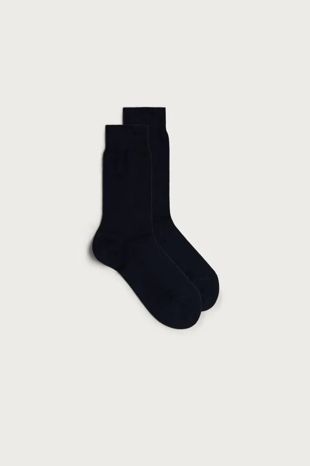 Intimissimi Short Socks Men Short Warm Cotton Socks Blue 016 8211 Blue