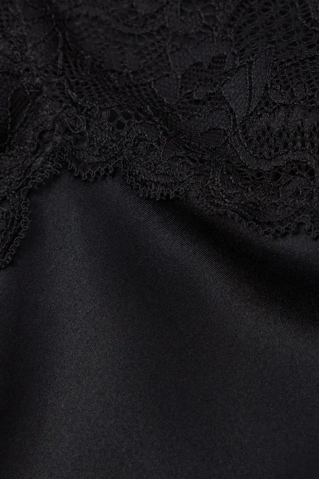 Intimissimi Slips Babydolls Women Silk Slip With Lace Insert Detail Black 019 8211 Black