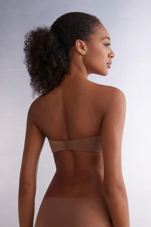 Intimissimi Strapless Bandeau Women Anna Bandeau Bra In Ultralight Microfiber Natural 502i 8211 Caramel