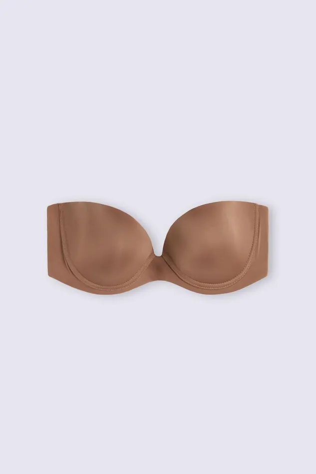 Intimissimi Strapless Bandeau Women Anna Bandeau Bra In Ultralight Microfiber Natural 502i 8211 Caramel