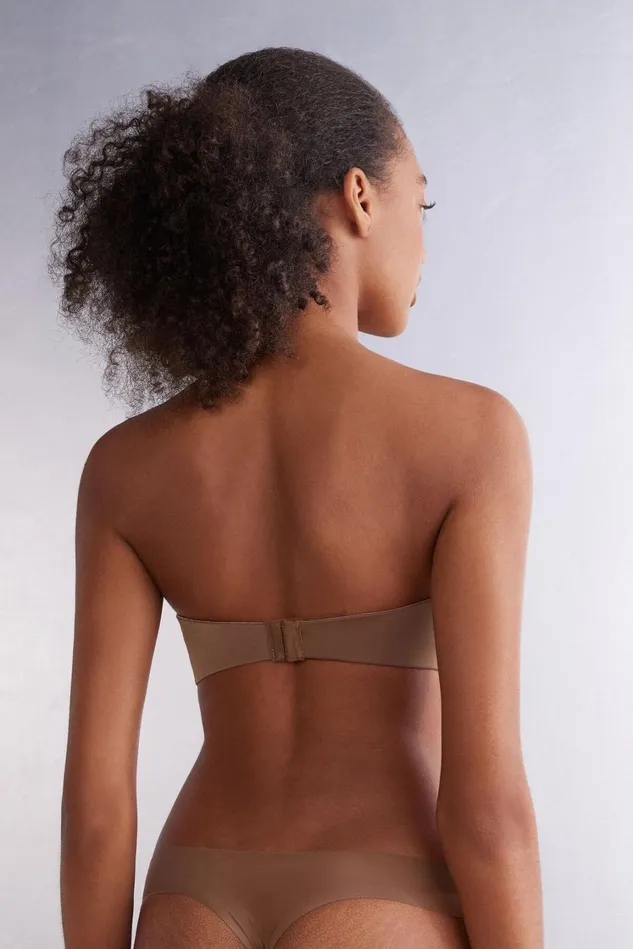 Intimissimi Strapless Bandeau Women Monica Bandeau Bra In Ultralight Microfiber Natural 502i 8211 Caramel