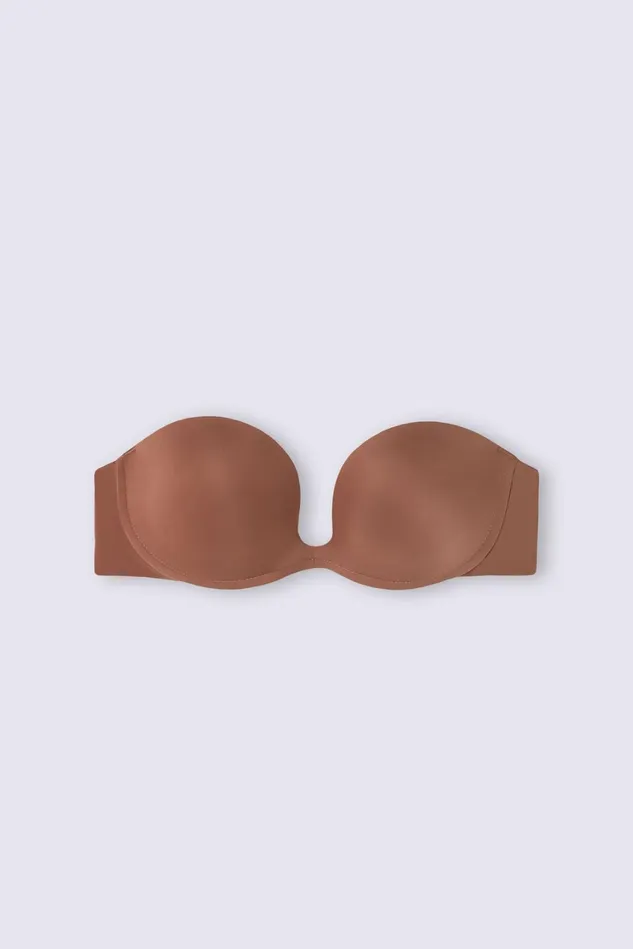 Intimissimi Strapless Bandeau Women Monica Bandeau Bra In Ultralight Microfiber Natural 502i 8211 Caramel