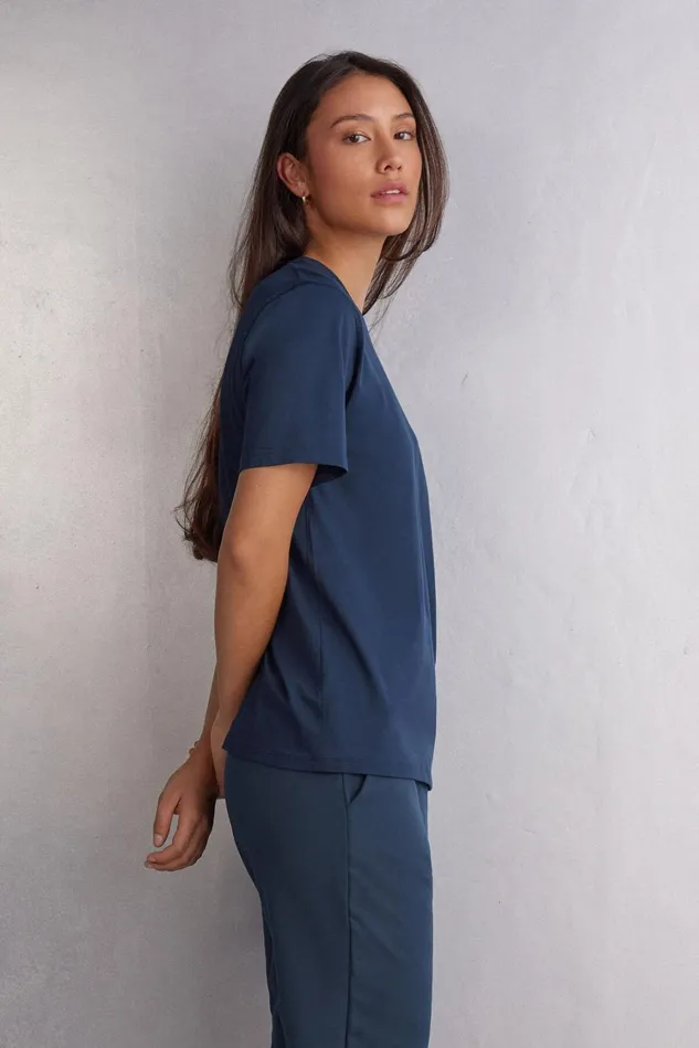 Intimissimi TShirt Women Superior Cotton Short Sleeve Top Blue 1467 8211 Intense Blue