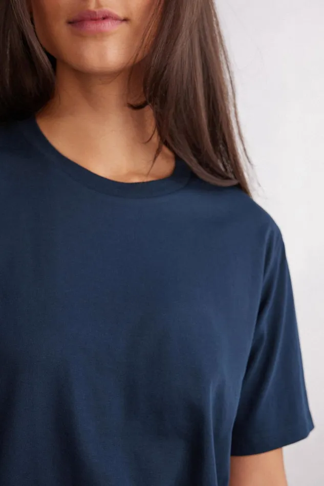 Intimissimi TShirt Women Superior Cotton Short Sleeve Top Blue 1467 8211 Intense Blue