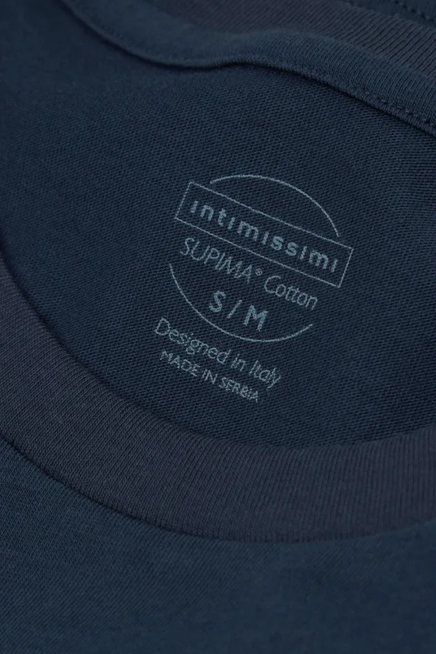 Intimissimi TShirt Women Superior Cotton Short Sleeve Top Blue 1467 8211 Intense Blue