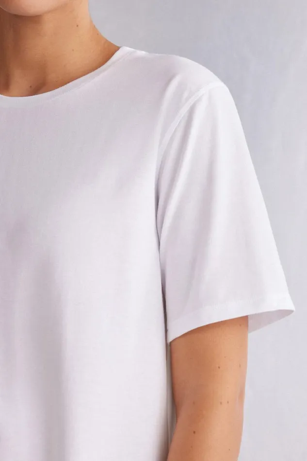 Intimissimi TShirt Women Superior Cotton Short Sleeve Top White 001 8211 White