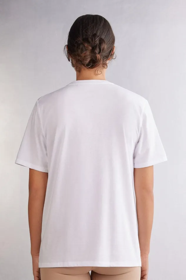Intimissimi TShirt Women Superior Cotton Short Sleeve Top White 001 8211 White