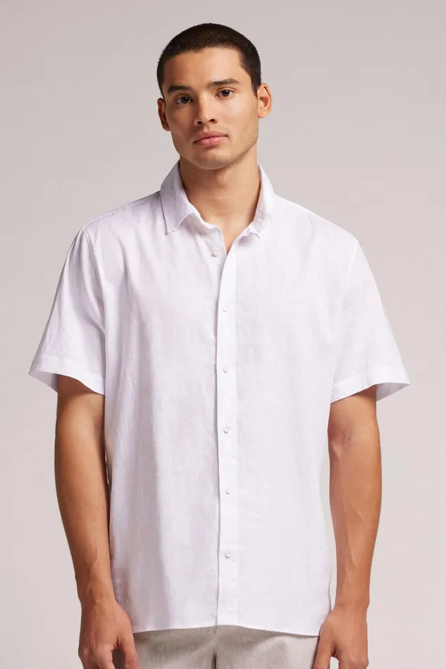 Intimissimi TShirts Polos Men Linen And Cotton Short Sleeve Shirt White 001 8211 White Intimissimi TShirts Polos Men Linen And Cotton Short Sleeve Shirt White 001 8211 White