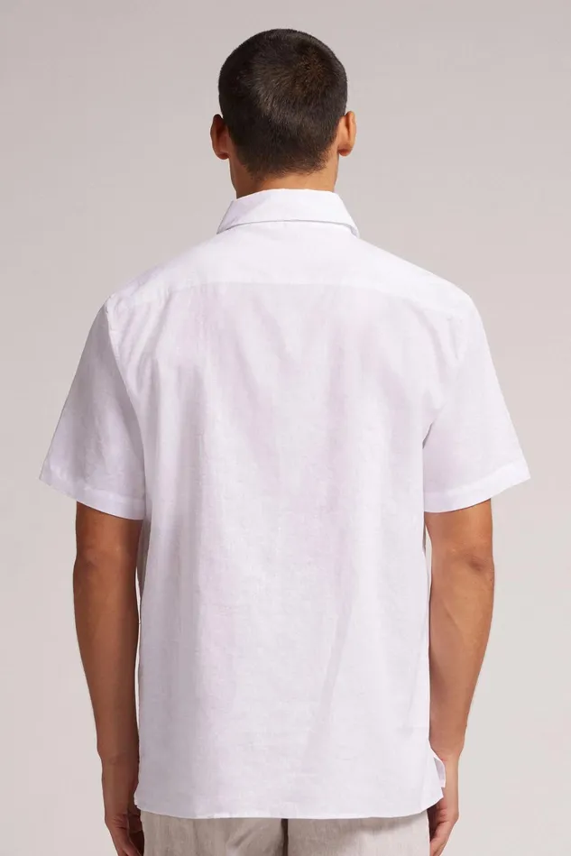 Intimissimi TShirts Polos Men Linen And Cotton Short Sleeve Shirt White 001 8211 White