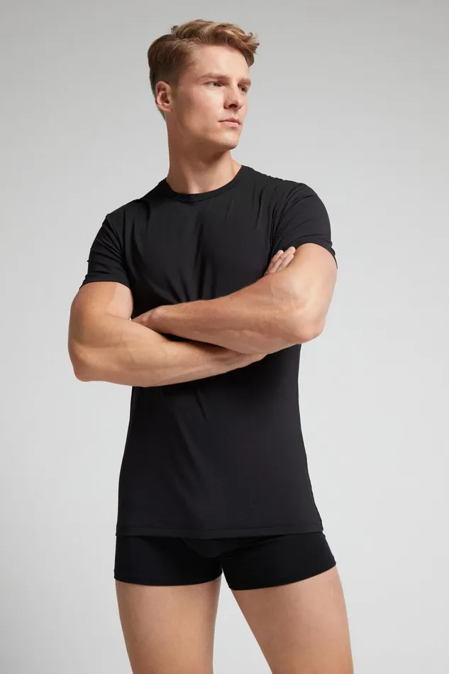 Intimissimi TShirts Polos Men Microfiber TShirt Black 019 8211 Black