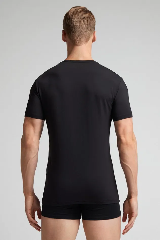 Intimissimi TShirts Polos Men Microfiber TShirt Black 019 8211 Black
