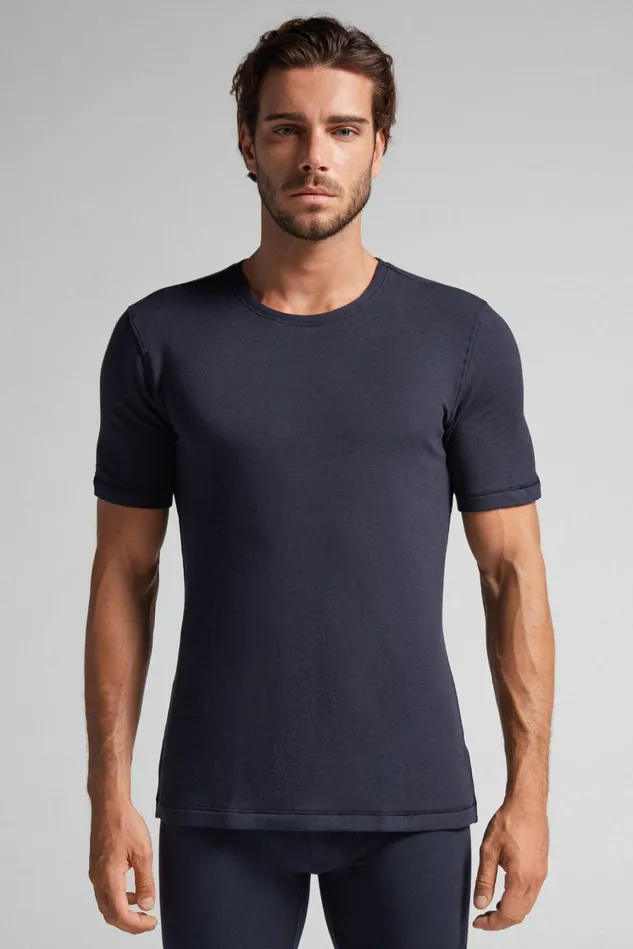 Intimissimi TShirts Polos Men ShortSleeve ModalCashmere Top Blue 800 8211 Blu Notte Intimissimi TShirts Polos Men ShortSleeve ModalCashmere Top Blue 800 8211 Blu Notte