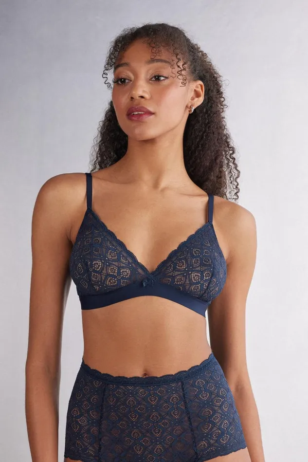 Intimissimi Triangle Women Emma Triangle Bra In Lace Blue 1467 8211 Intense Blue Intimissimi Triangle Women Emma Triangle Bra In Lace Blue 1467 8211 Intense Blue