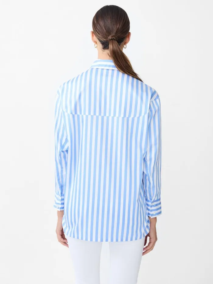 JMcLaughlin Alexis Shirt In Stripe Bluewhite Women Shirts and Tops JMcLaughlin Alexis Shirt In Stripe Bluewhite Women Shirts and Tops