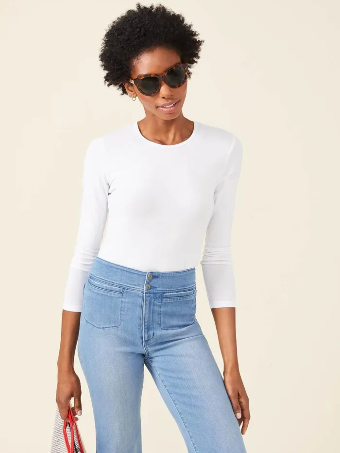 JMcLaughlin Allie Long Sleeve Tee White Women Shirts and Tops JMcLaughlin Allie Long Sleeve Tee White Women Shirts and Tops