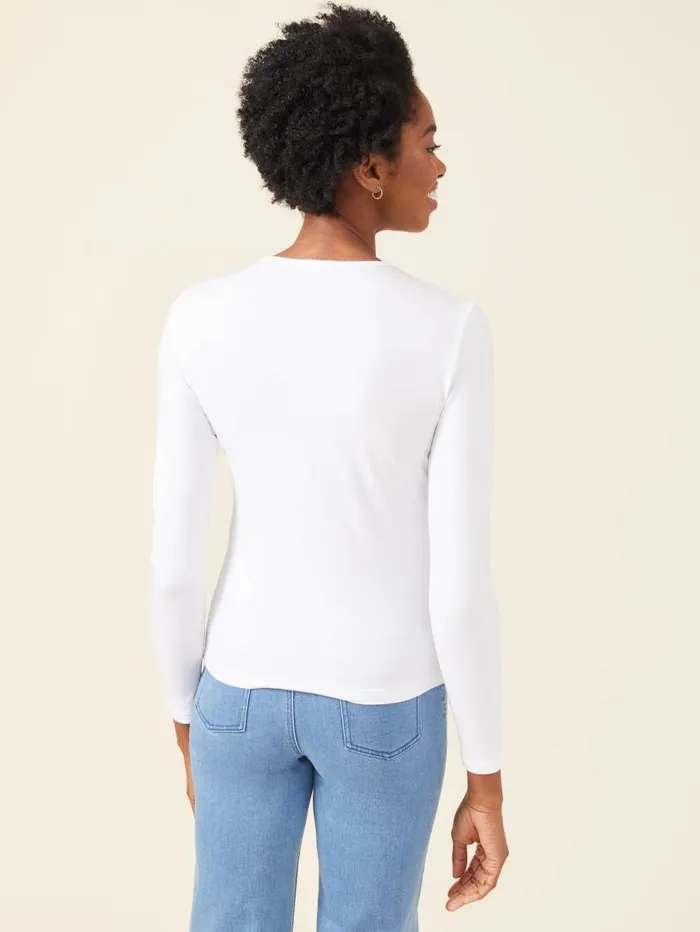 JMcLaughlin Allie Long Sleeve Tee White Women Shirts and Tops JMcLaughlin Allie Long Sleeve Tee White Women Shirts and Tops