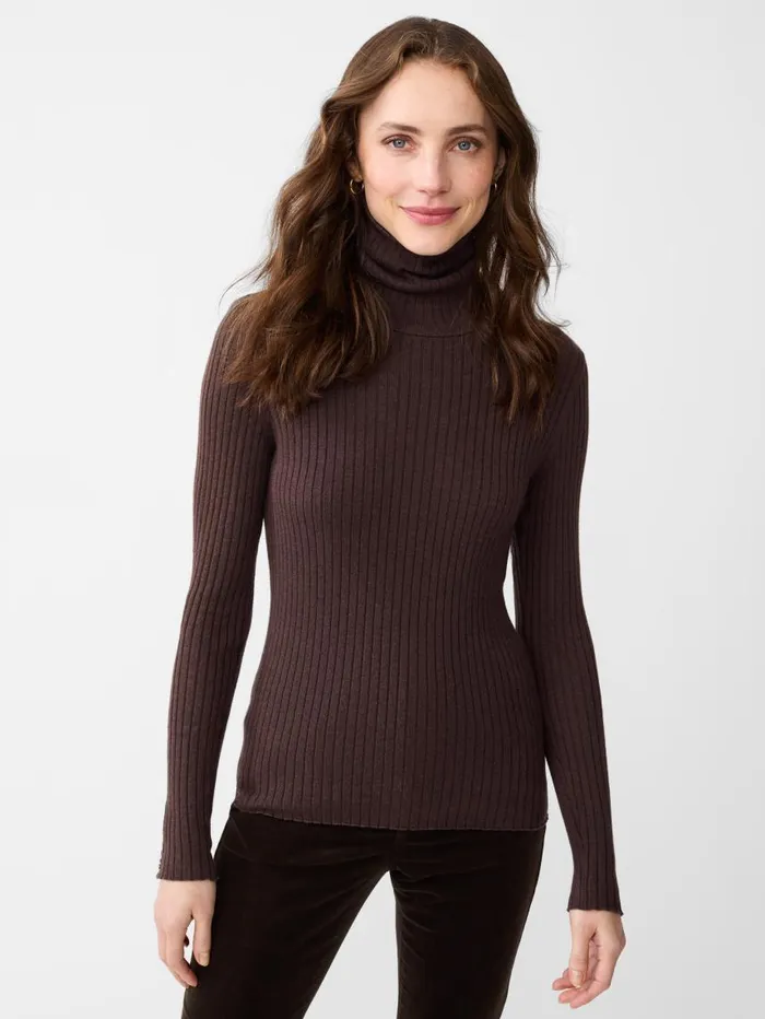 JMcLaughlin Arlette Turtleneck Brown Women Sweaters