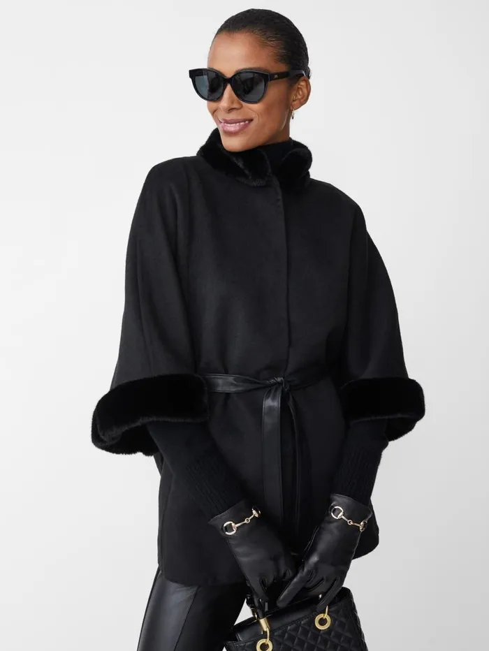 JMcLaughlin Aspen Poncho Black Women Jackets and Outerwear JMcLaughlin Aspen Poncho Black Women Jackets and Outerwear