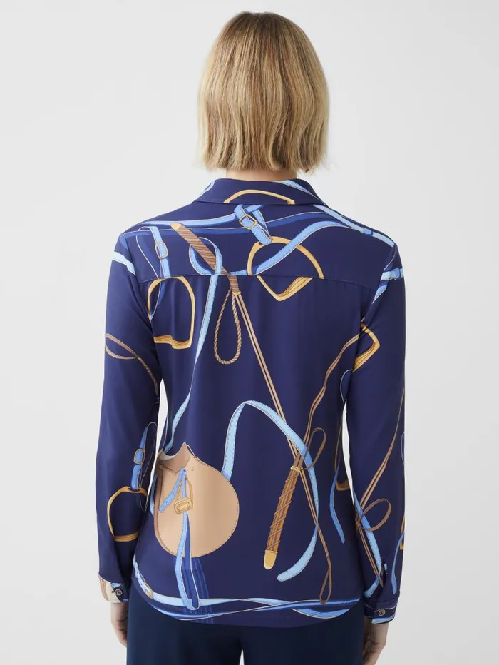 JMcLaughlin Betty Shirt In Palomino Navyblue Women Shirts and Tops JMcLaughlin Betty Shirt In Palomino Navyblue Women Shirts and Tops