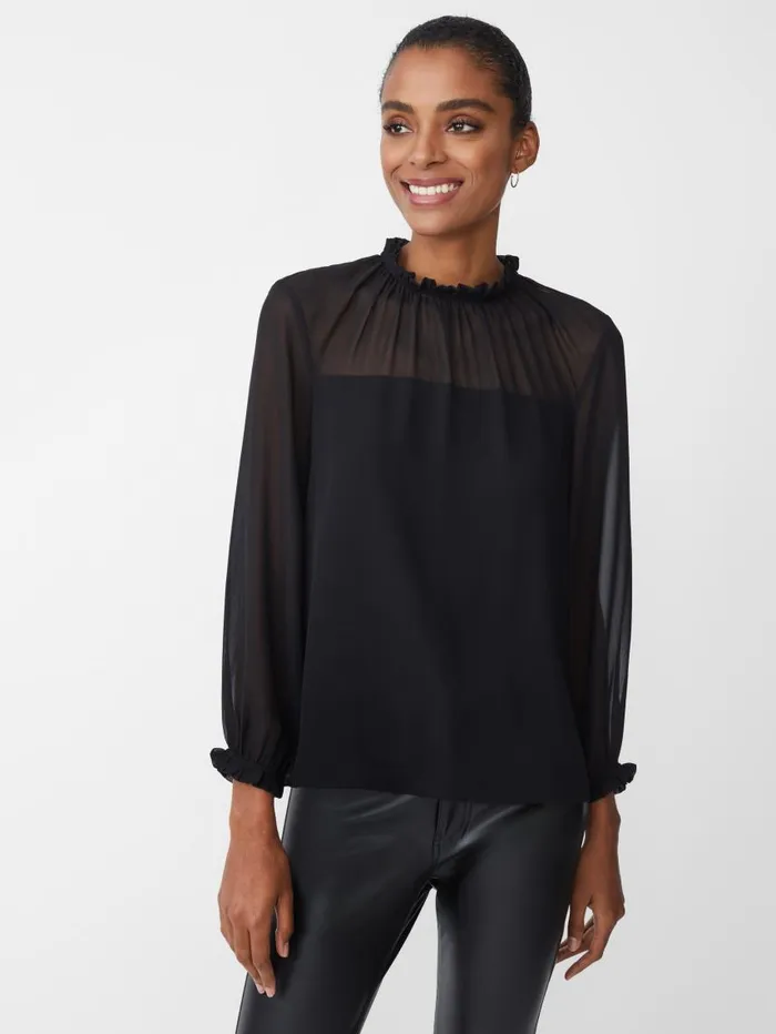 JMcLaughlin Clelia Blouse Black Women Shirts and Tops