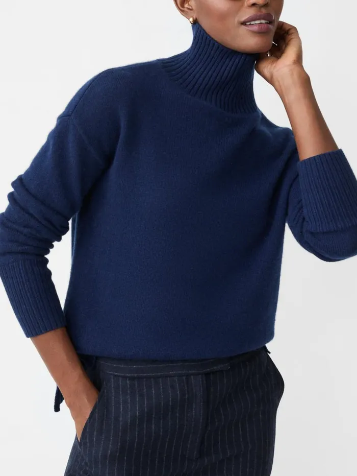 JMcLaughlin Dina Cashmere Turtleneck Classic Navy Women Sweaters JMcLaughlin Dina Cashmere Turtleneck Classic Navy Women Sweaters