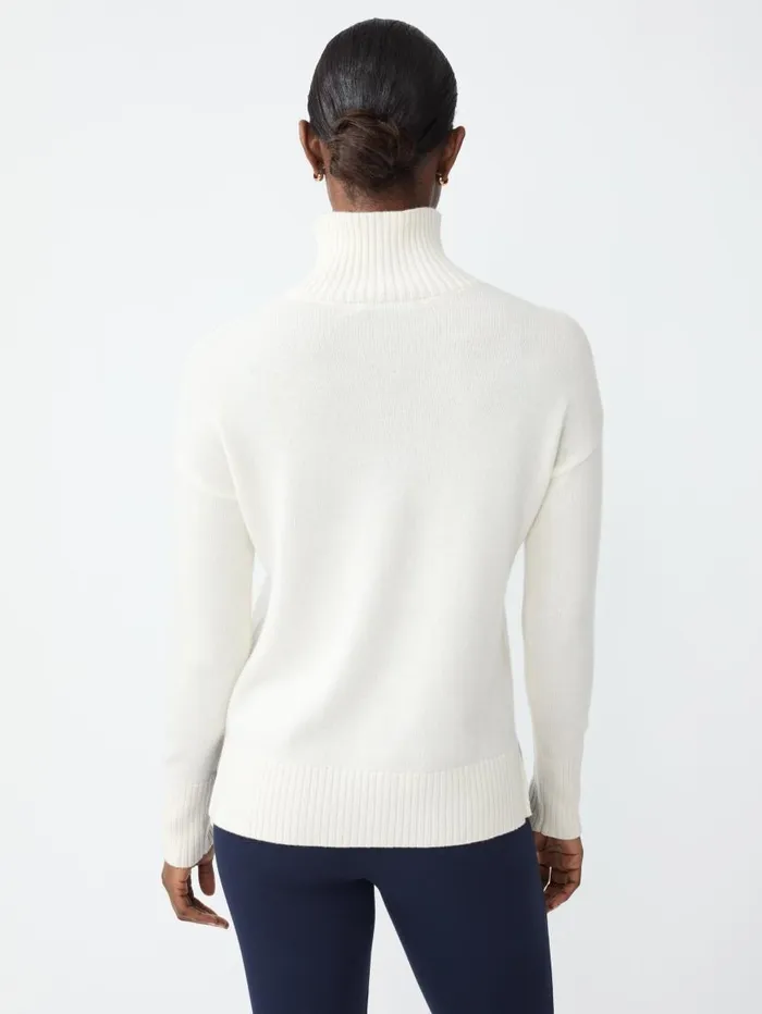 JMcLaughlin Dina Cashmere Turtleneck Ivory Women Sweaters JMcLaughlin Dina Cashmere Turtleneck Ivory Women Sweaters