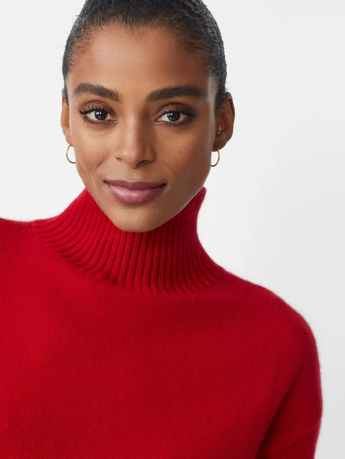 JMcLaughlin Dina Cashmere Turtleneck Rouge Women Sweaters JMcLaughlin Dina Cashmere Turtleneck Rouge Women Sweaters