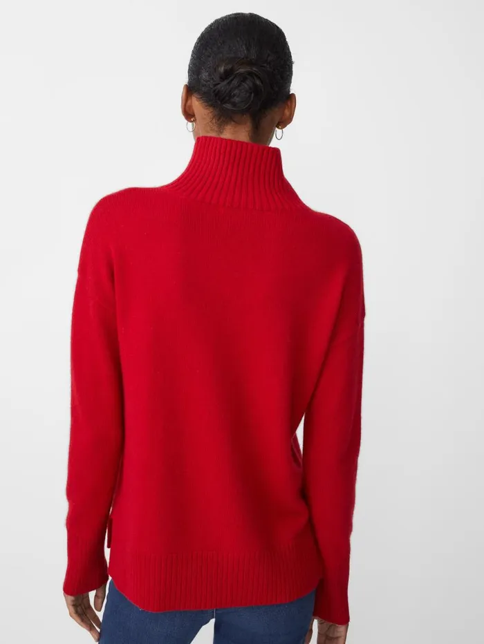 JMcLaughlin Dina Cashmere Turtleneck Rouge Women Sweaters JMcLaughlin Dina Cashmere Turtleneck Rouge Women Sweaters